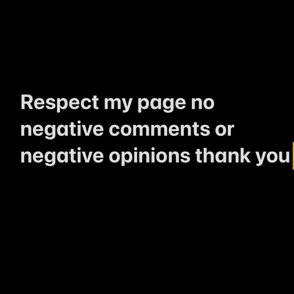 Negative comments or opinions away from my post